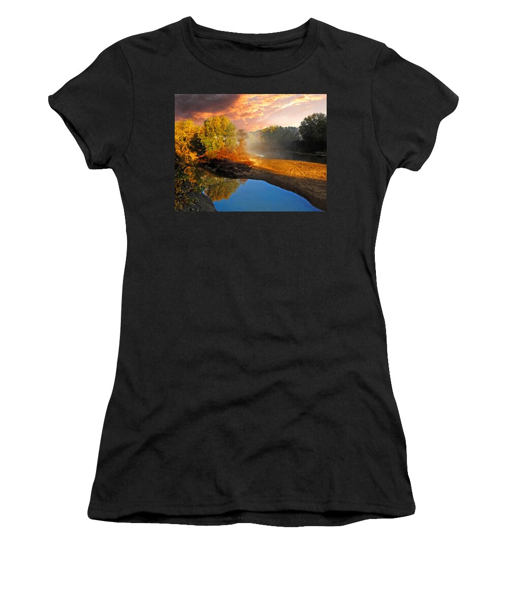 Cataract Falls Women's T-Shirt featuring the photograph Below the falls Cataract by Randall Branham