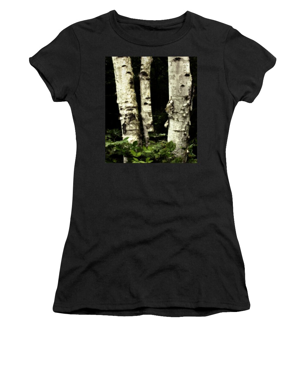 Landscape Women's T-Shirt featuring the photograph Birch Trio by Claudio Bacinello