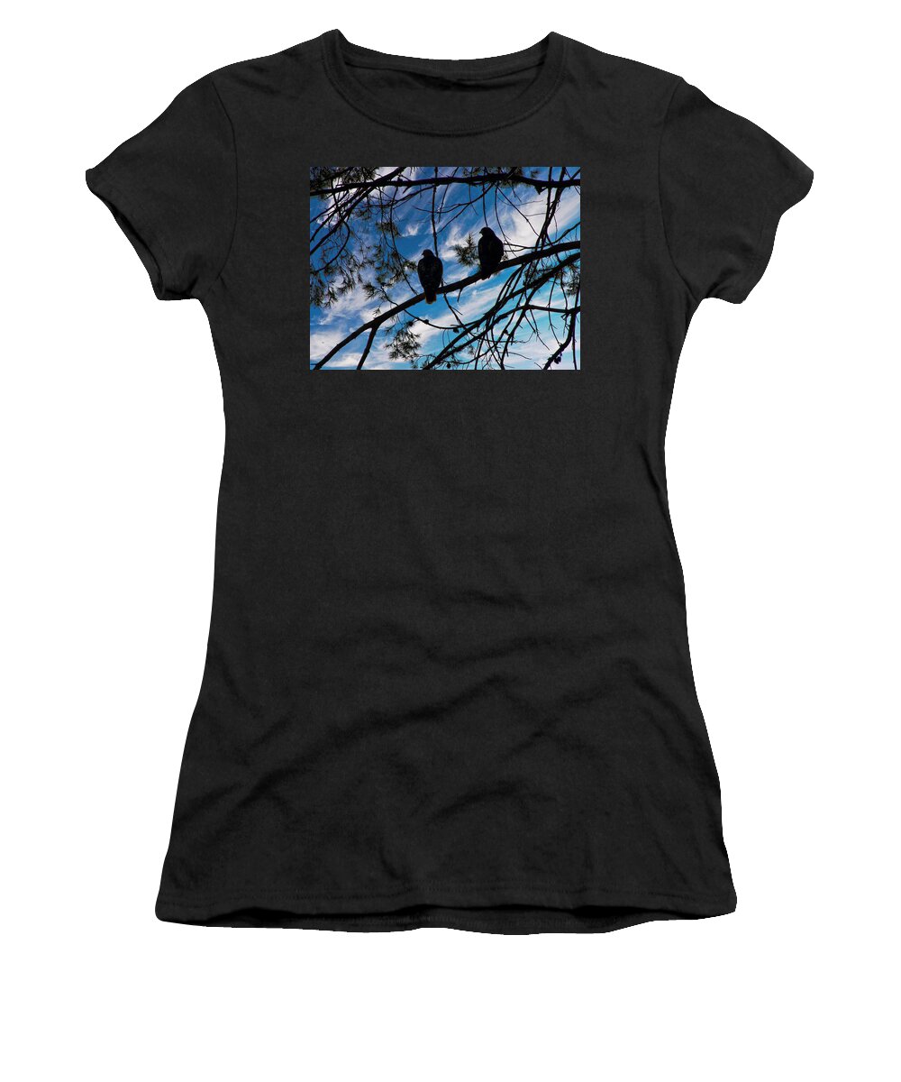 Blue Skies Women's T-Shirt featuring the photograph Birds of a feather by Guillermo Rodriguez
