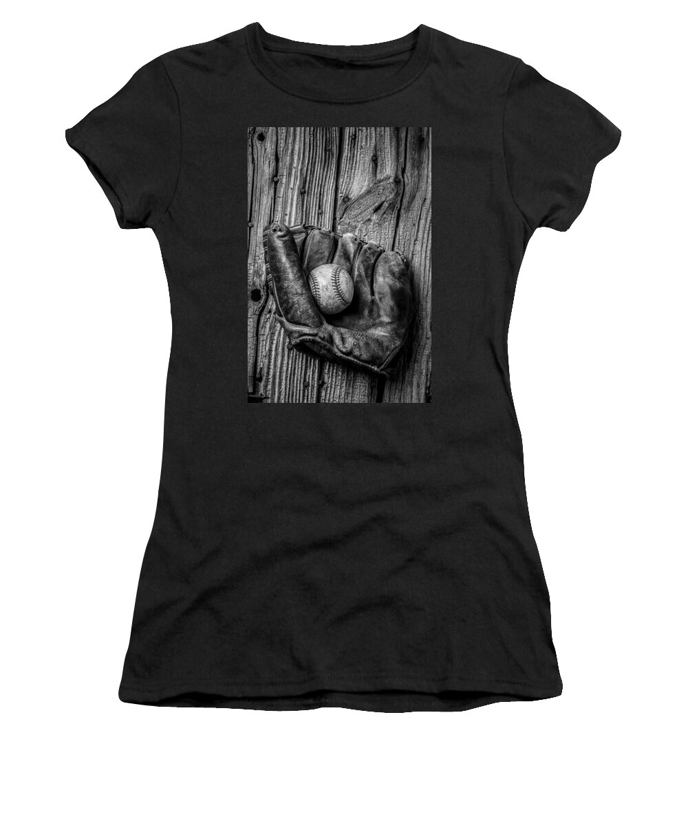 Black Women's T-Shirt featuring the photograph Black and White Mitt by Garry Gay