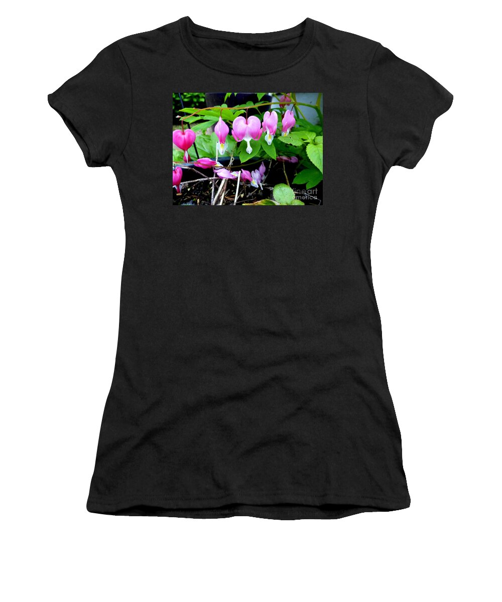 Hearts Women's T-Shirt featuring the photograph Bleeding Hearts by Mars Besso