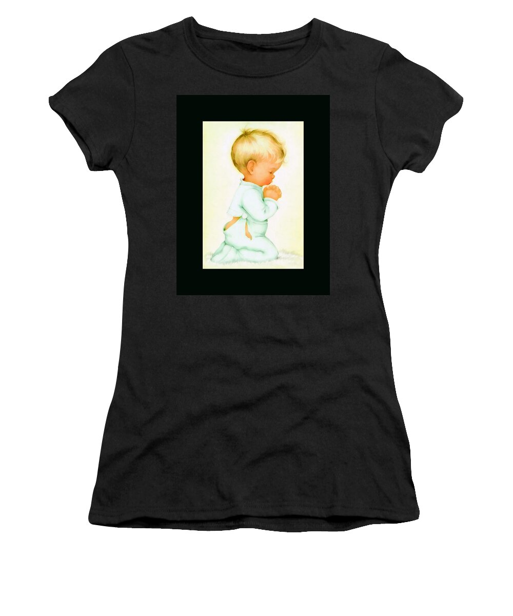 Charlotte Byj Women's T-Shirt featuring the painting Bless All Of Us Duvet by Charlotte Byj