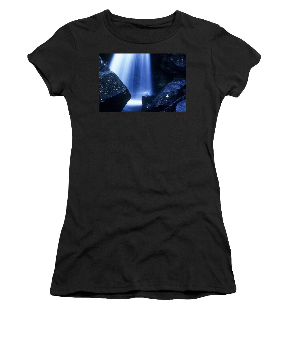 Waterfalls Women's T-Shirt featuring the photograph Blue Falls by Rodney Lee Williams