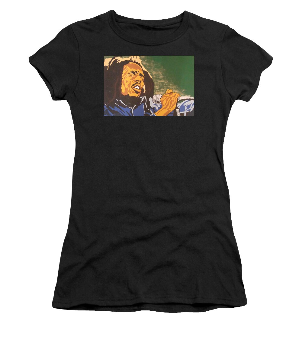 Bob Marley Women's T-Shirt featuring the painting Bob Marley by Rachel Natalie Rawlins
