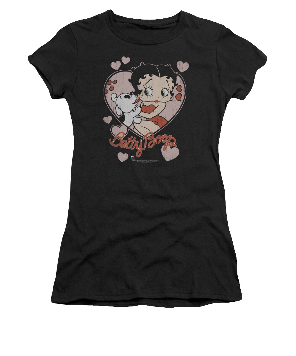 Betty Boop Women's T-Shirt featuring the digital art Boop - Classic Kiss by Brand A