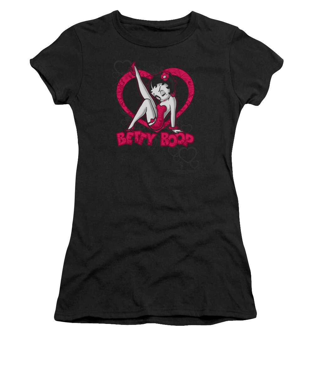  Women's T-Shirt featuring the digital art Boop - Scrolling Hearts by Brand A