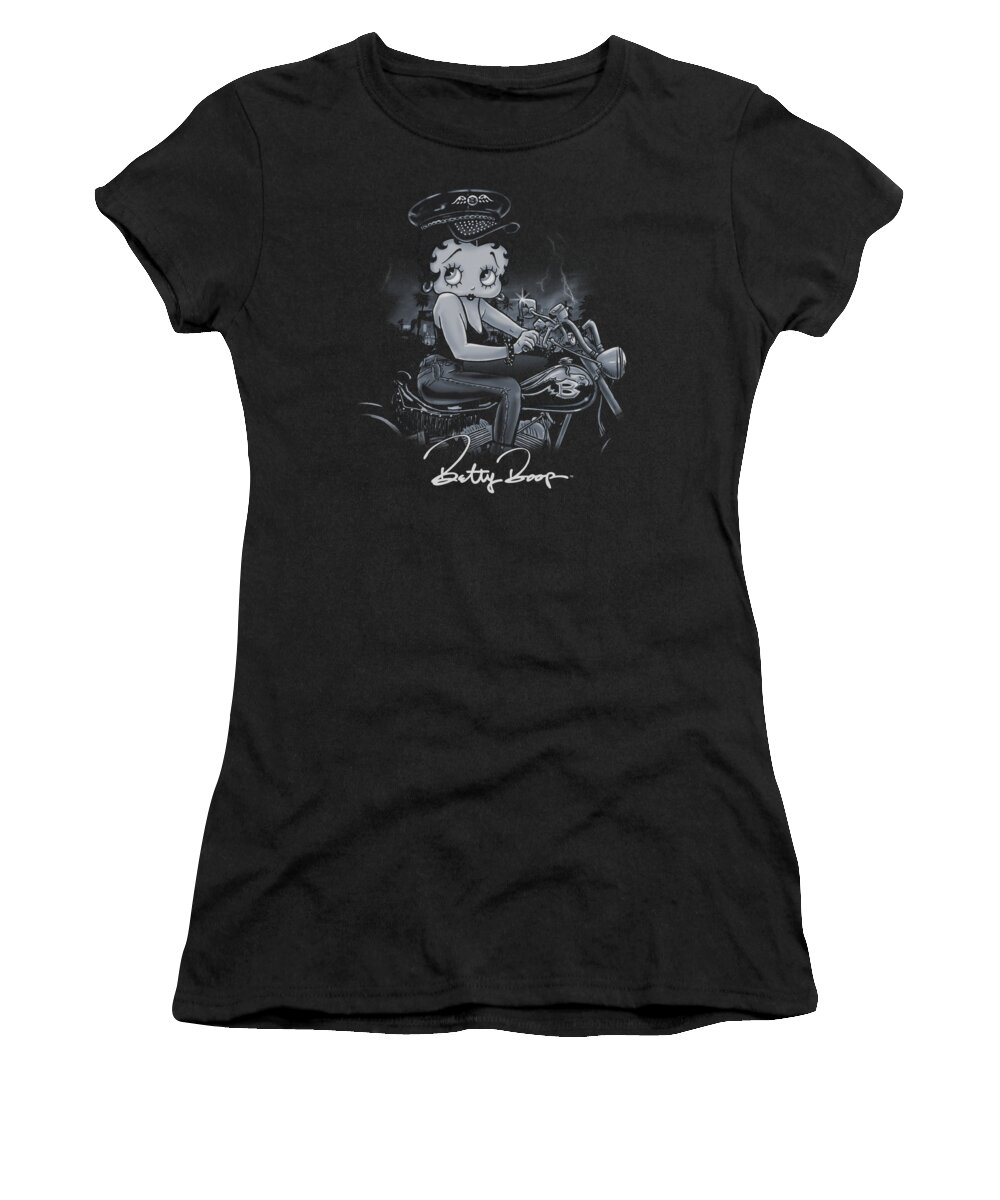 Betty Boop Women's T-Shirt featuring the digital art Boop - Storm Rider by Brand A