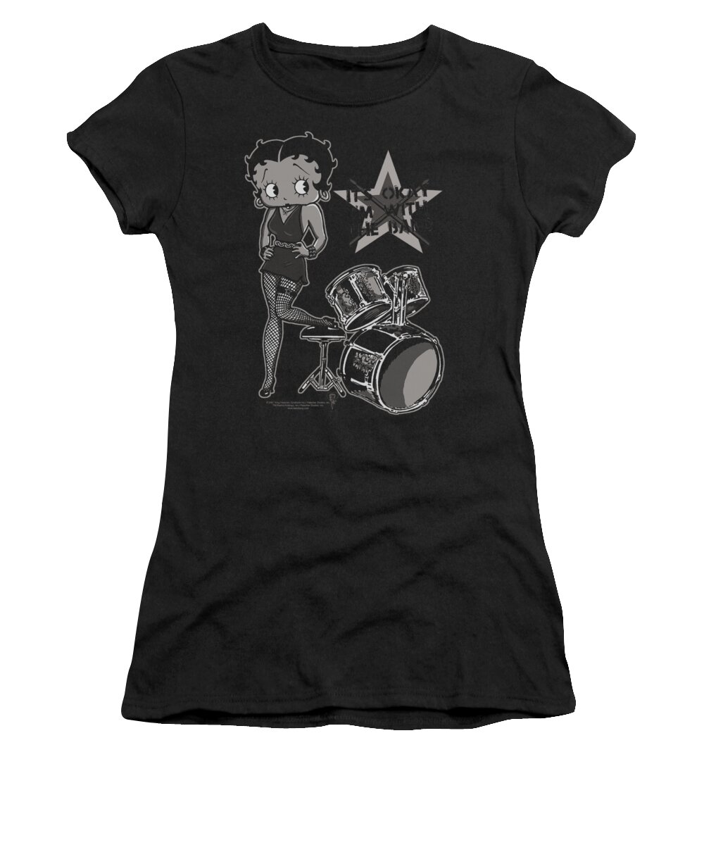 Betty Boop Women's T-Shirt featuring the digital art Boop - With The Band by Brand A