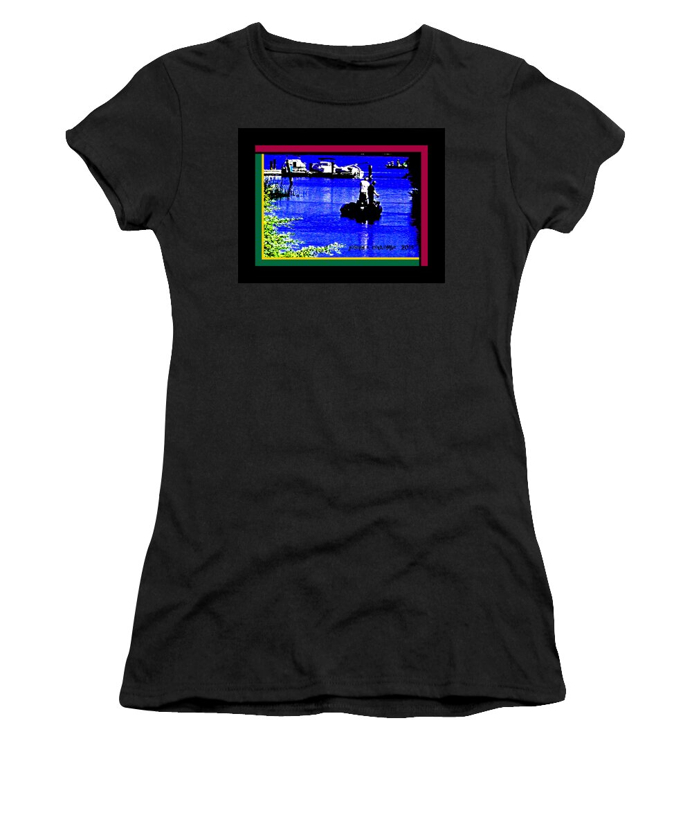 Brannan Island Road Women's T-Shirt featuring the digital art Brannan Island Road California by Joseph Coulombe