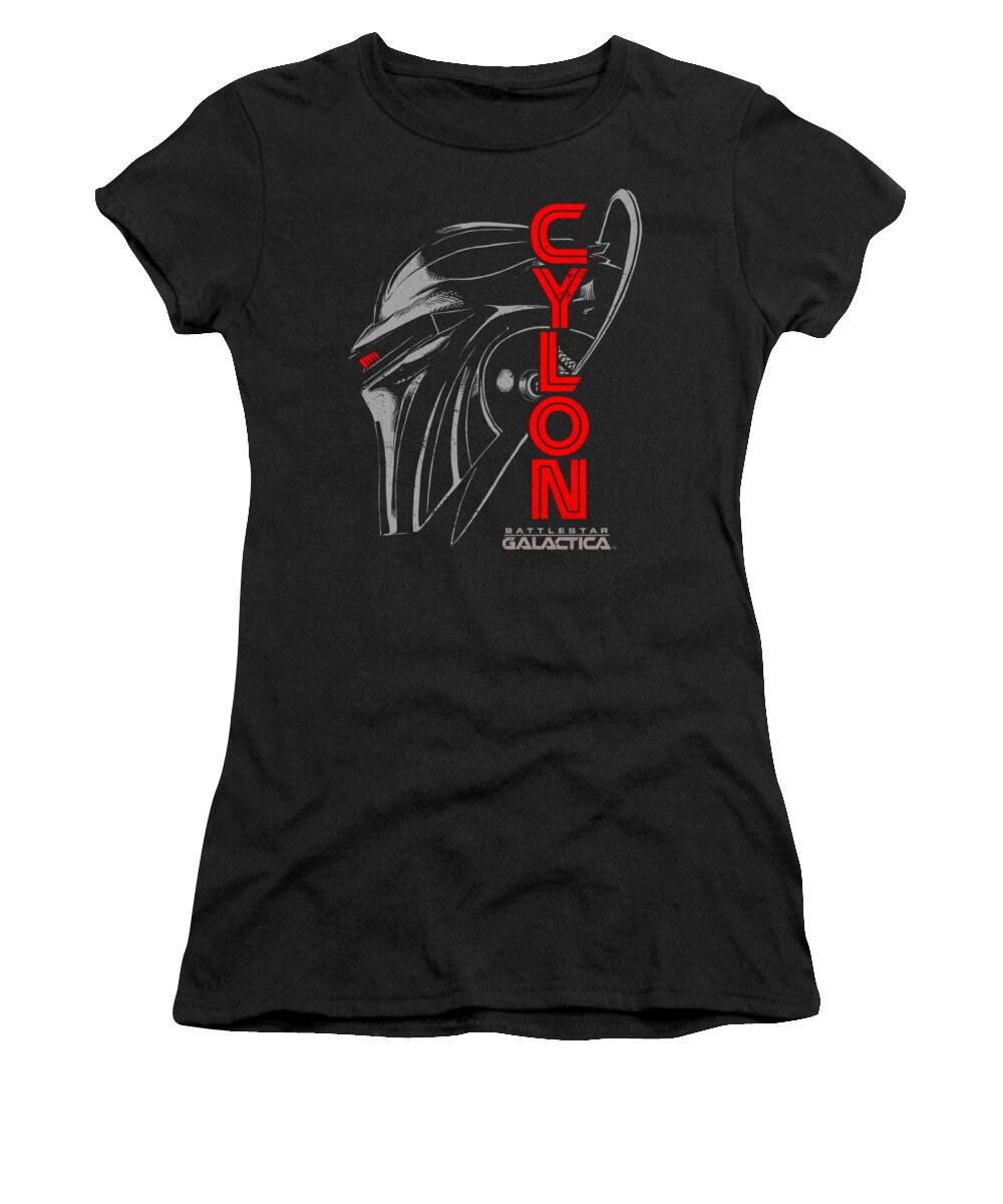  Women's T-Shirt featuring the digital art Bsg - Cylon Face by Brand A
