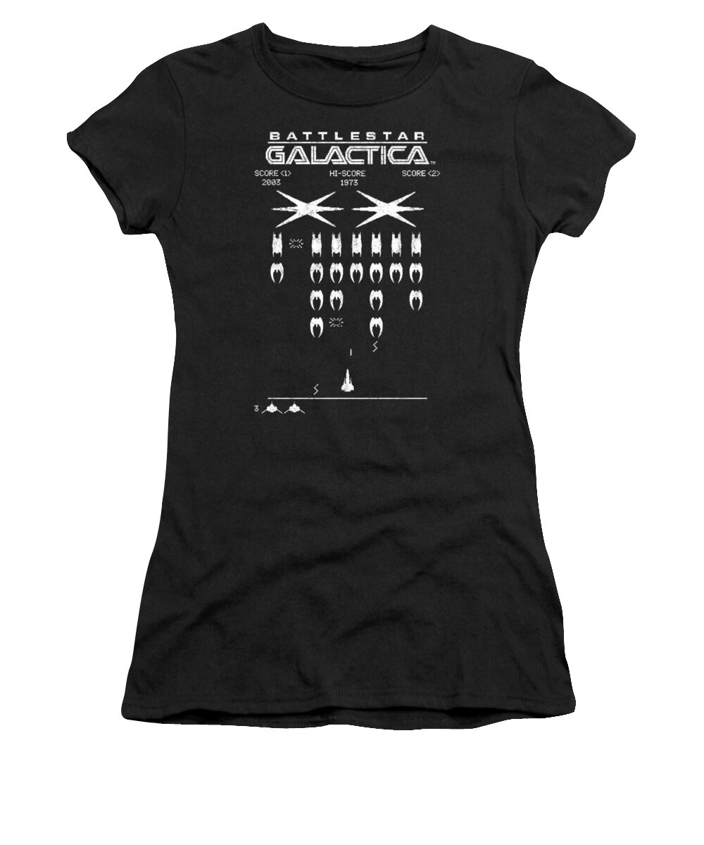  Women's T-Shirt featuring the digital art Bsg - Galactic Invaders by Brand A
