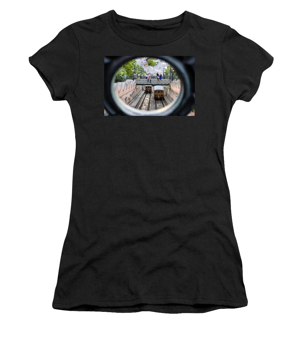 Budapest Women's T-Shirt featuring the photograph Budapest Castle Hill Funicular by Pablo Lopez