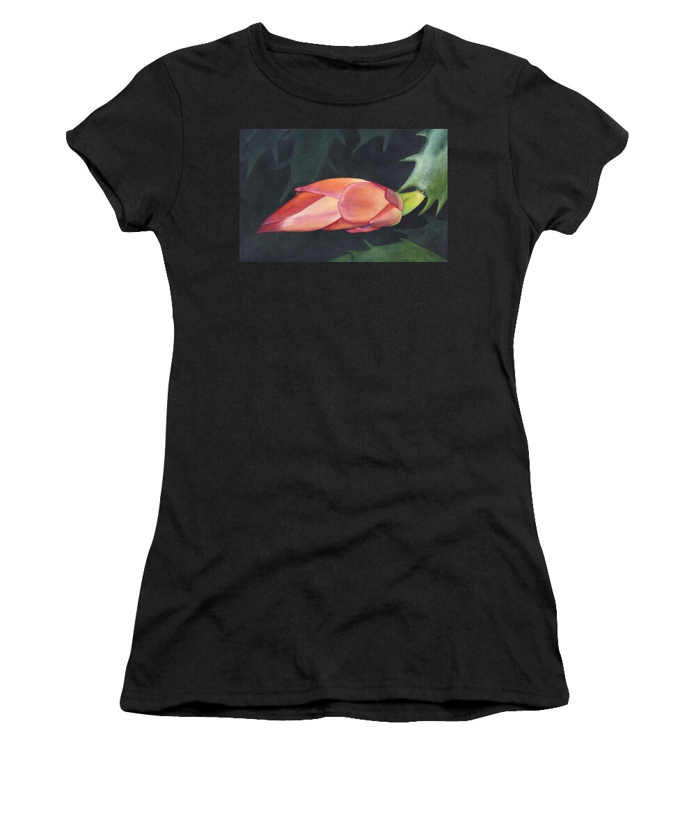 Cactus Women's T-Shirt featuring the painting Bursting forth by Sandy Haight