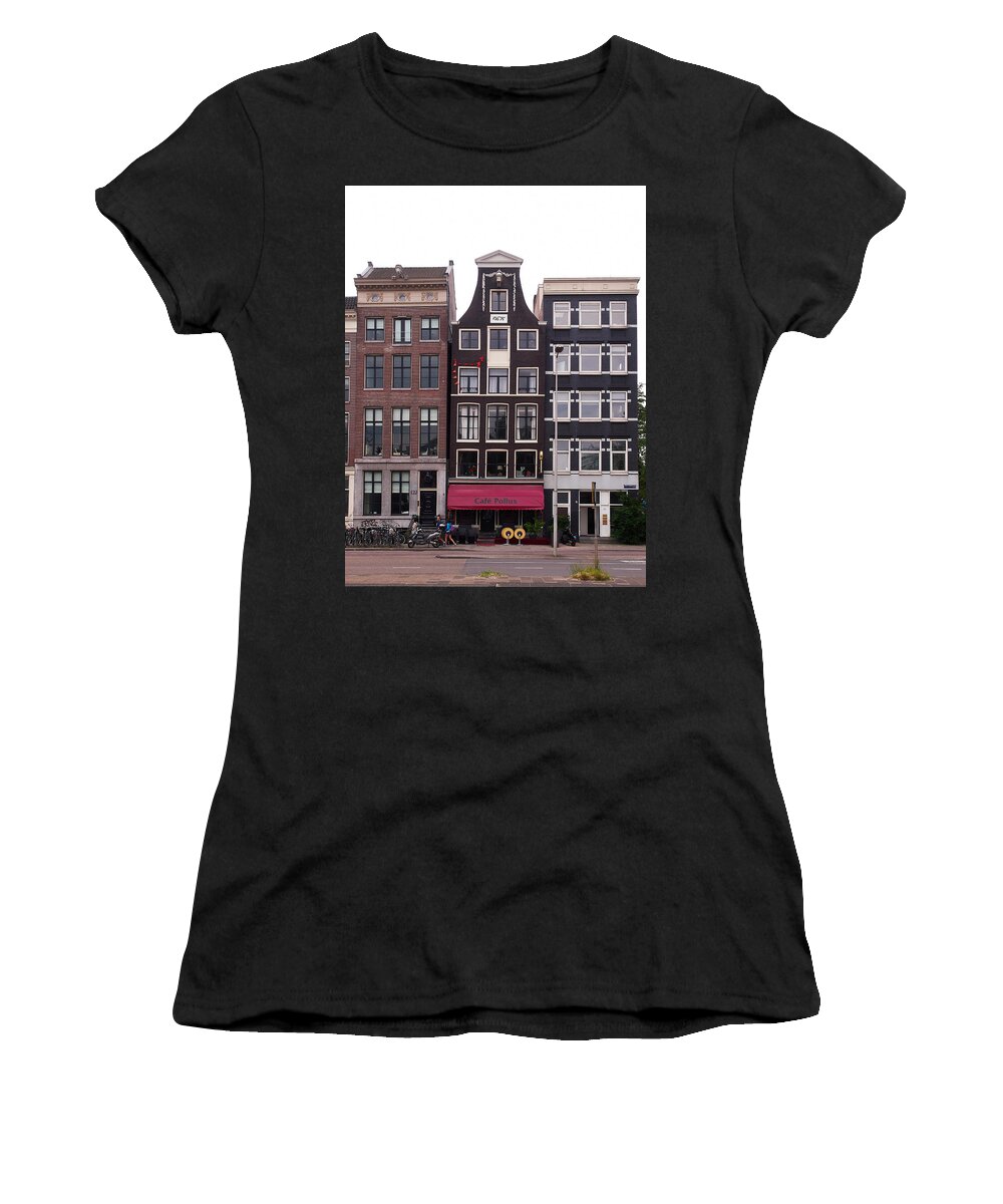 Alankomaat Women's T-Shirt featuring the photograph Cafe Pollux Amsterdam by Jouko Lehto