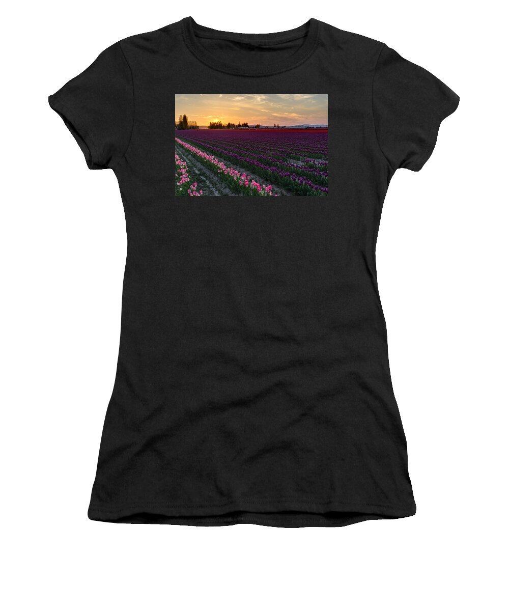 Tulip Women's T-Shirt featuring the photograph Calm Skagit Evening by Mike Reid