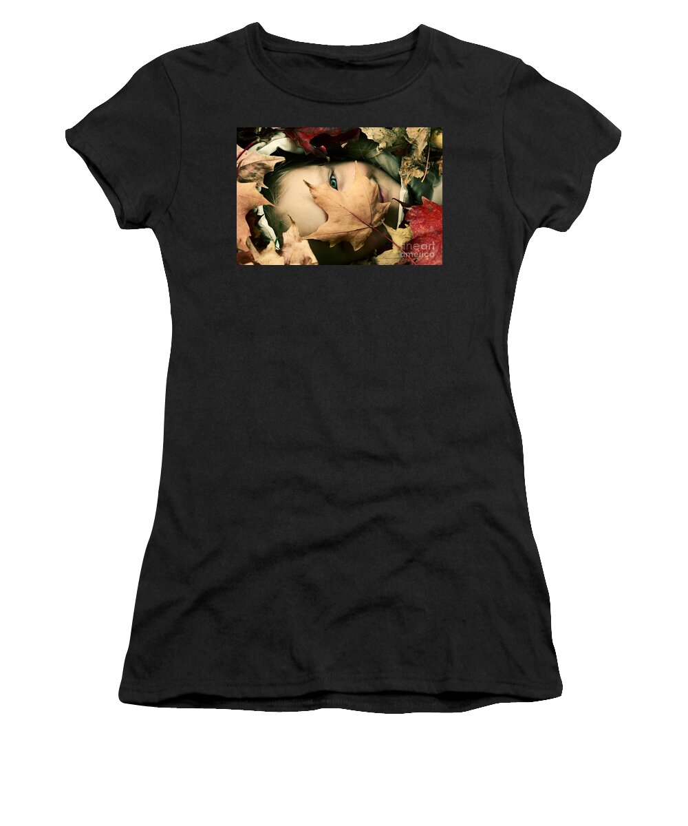 Autumn Photography Prints Women's T-Shirt featuring the photograph Camouflage by Aimelle Ml