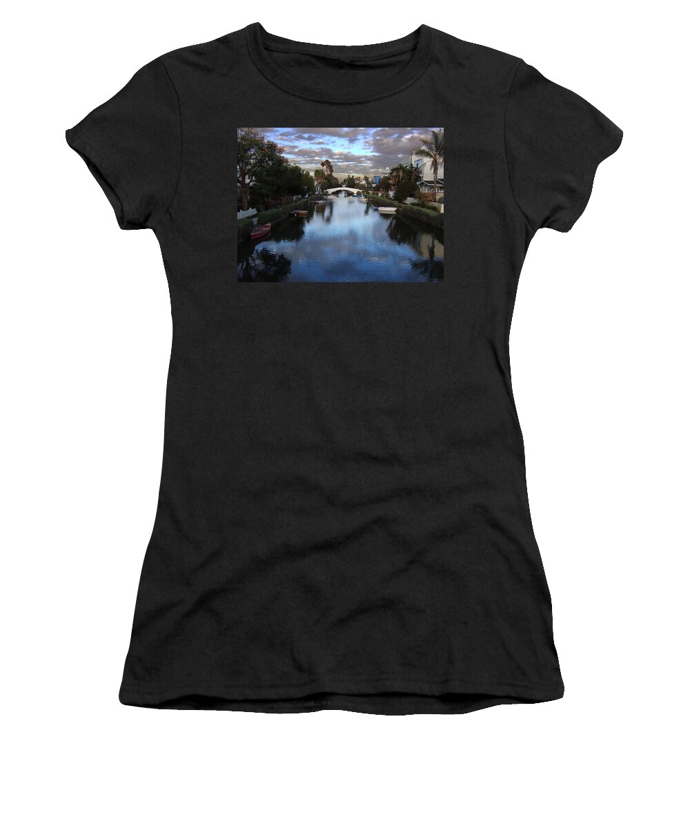 Los Angeles Women's T-Shirt featuring the photograph Canal by Steve Ondrus