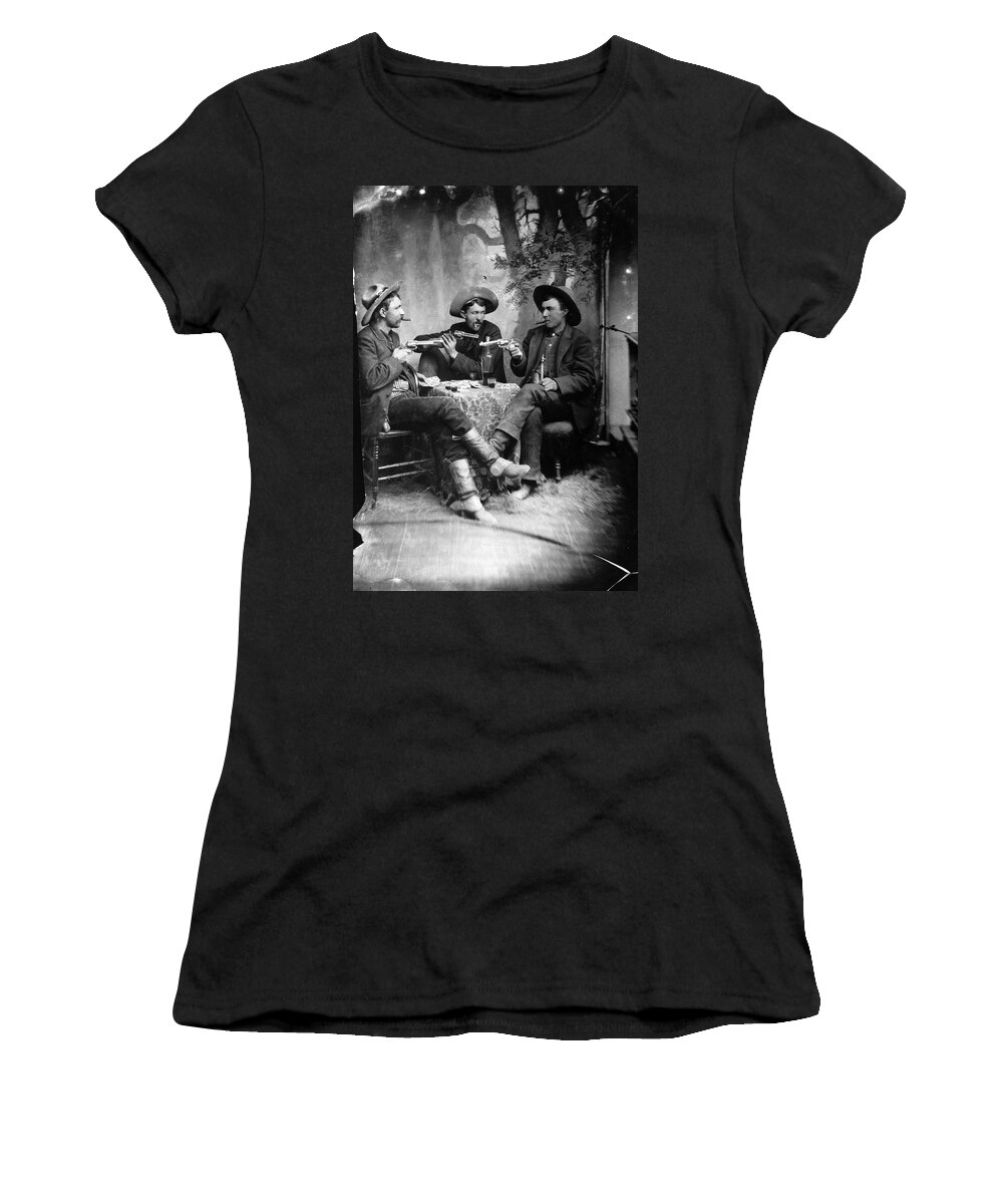 1880s Women's T-Shirt featuring the photograph Card Players, C1870 by Granger