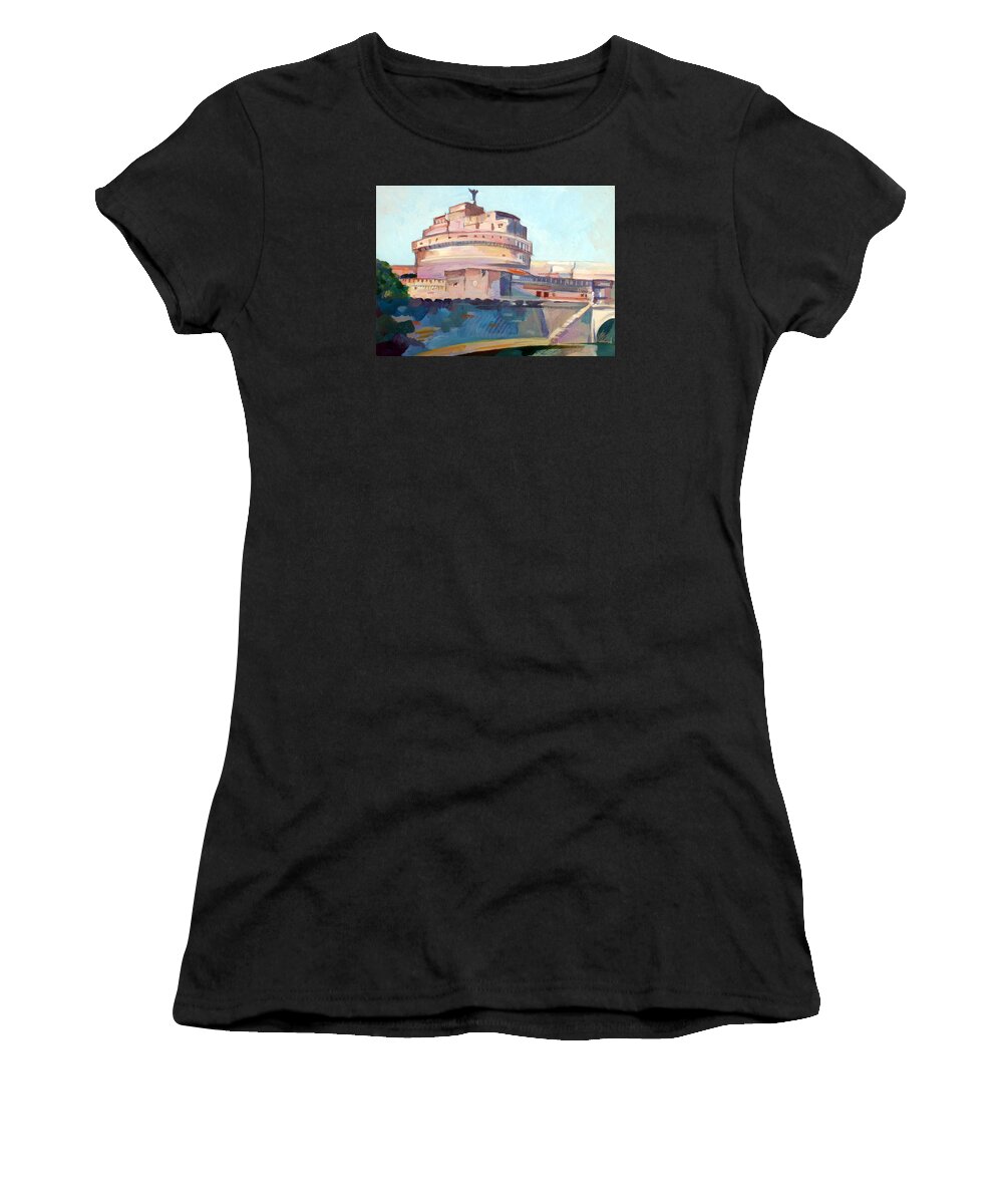 Rome Women's T-Shirt featuring the painting Castel Sant' Angelo by Filip Mihail