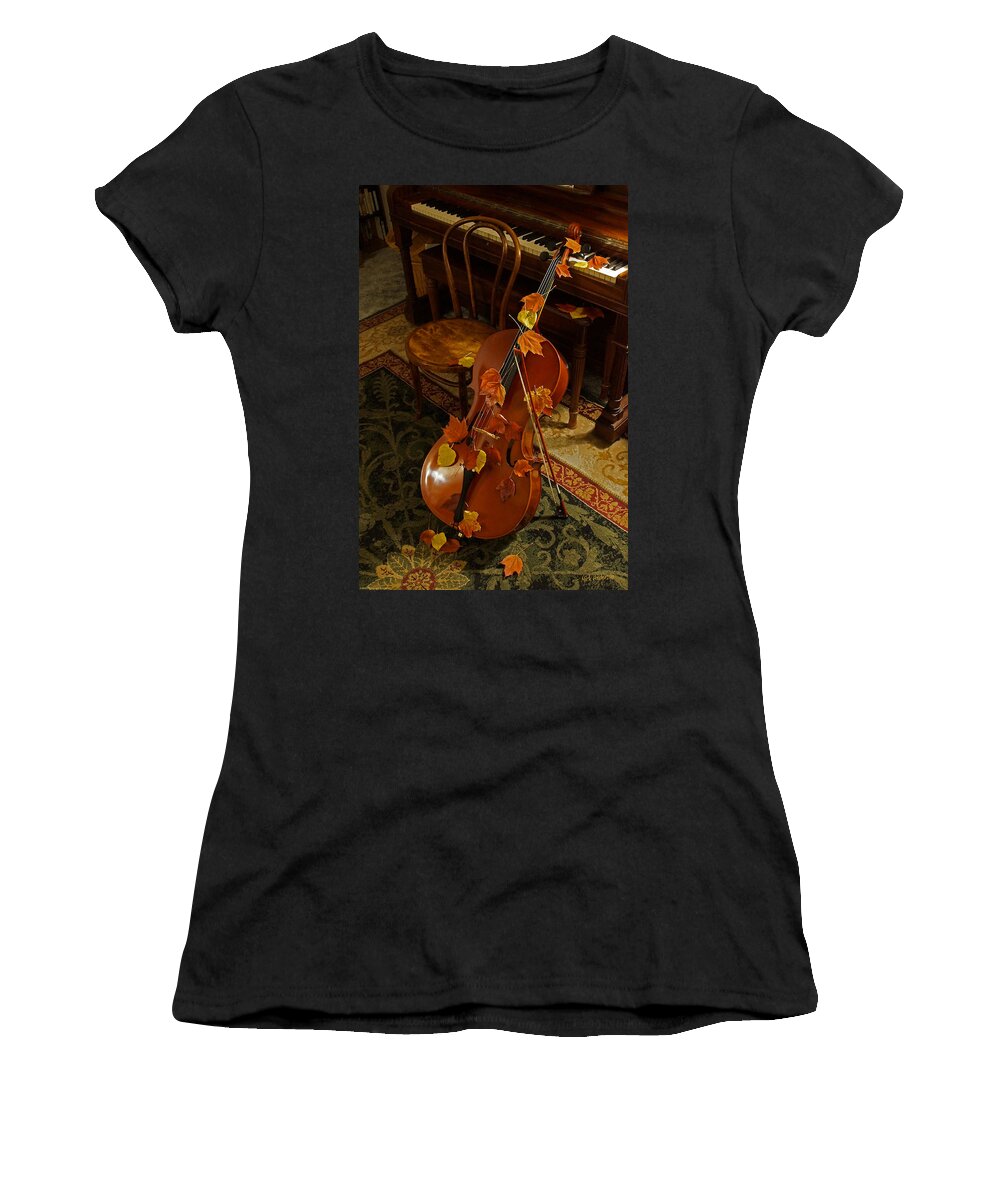 Cello Women's T-Shirt featuring the photograph Cello Autumn 1 by Mick Anderson