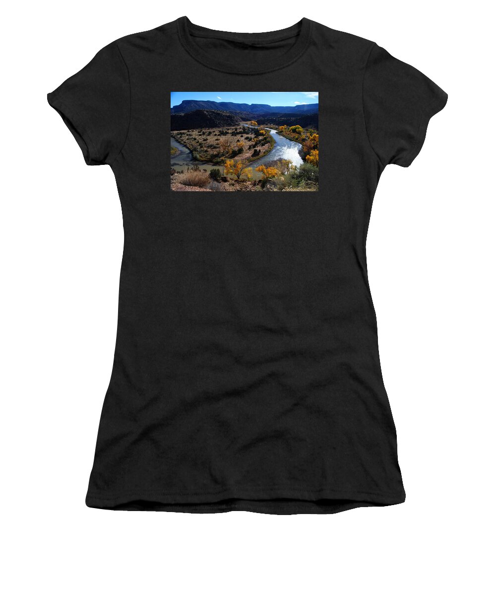 Chama Women's T-Shirt featuring the photograph Chama River Bend by Glory Ann Penington