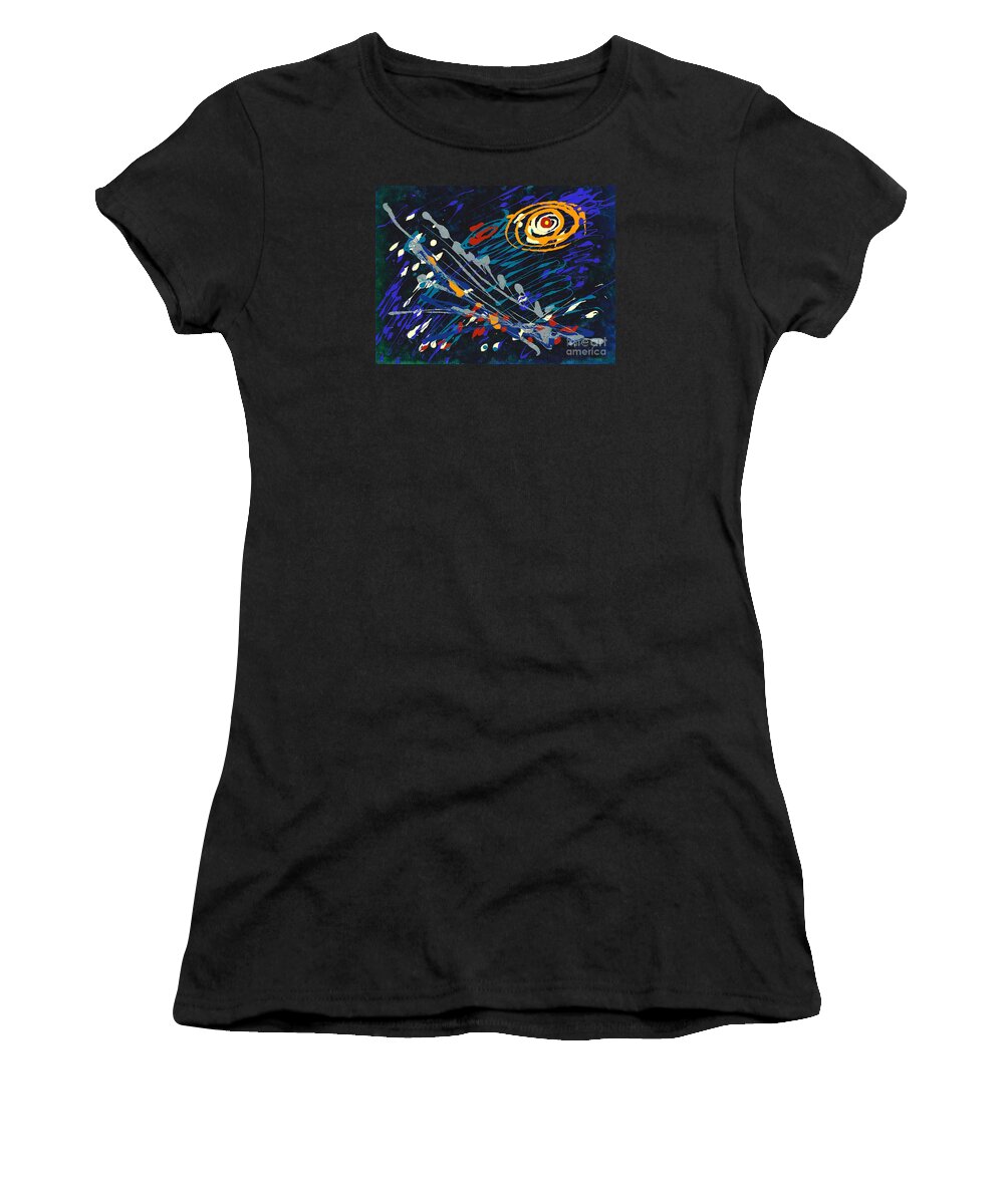 Chaosa Women's T-Shirt featuring the painting Chaosa by Holly Carmichael