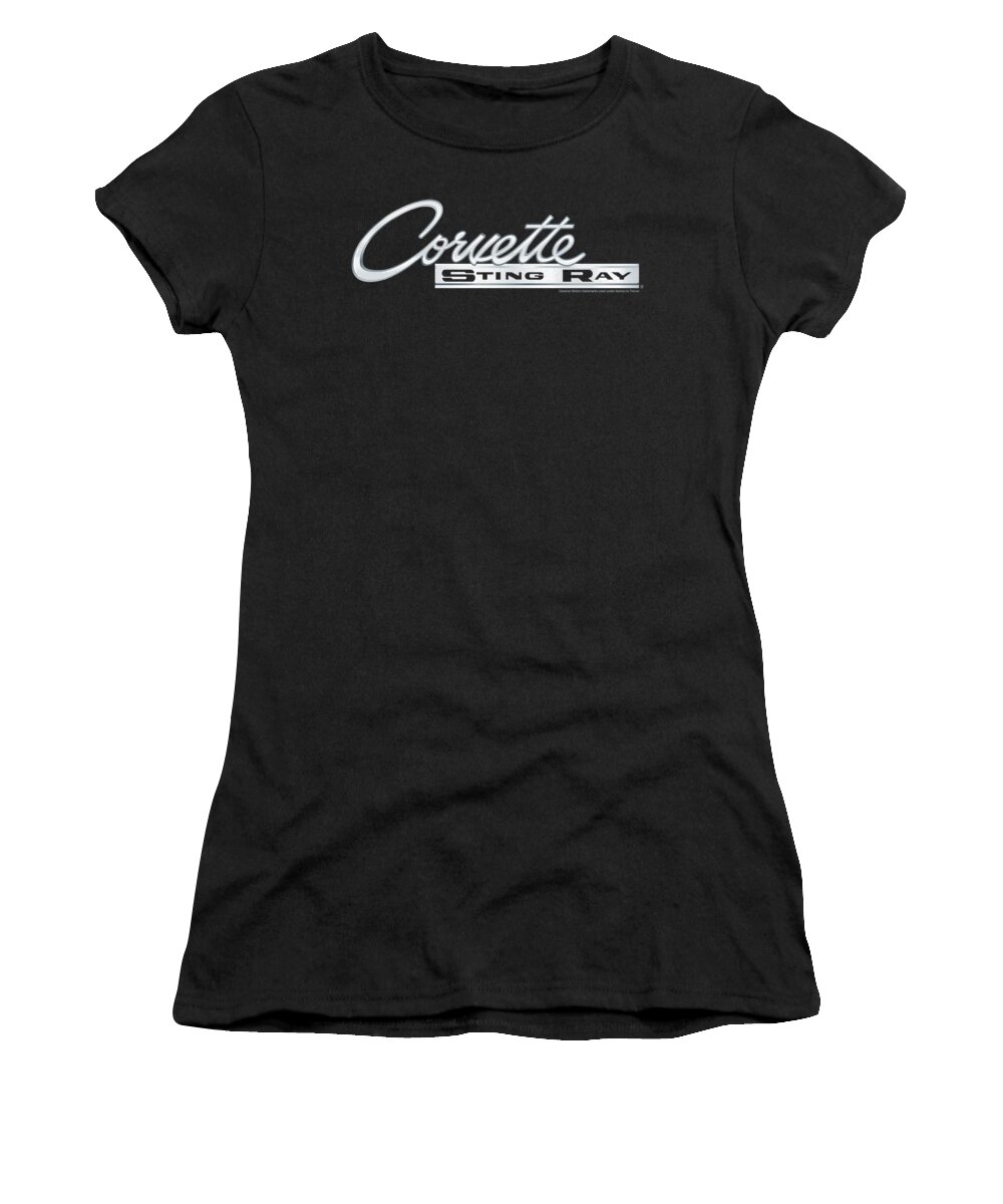  Women's T-Shirt featuring the digital art Chevrolet - Chrome Stingray Logo by Brand A