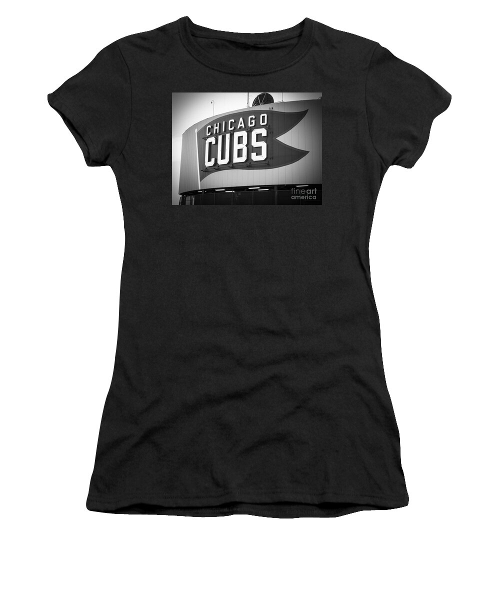 Chicago Cubs Wrigley Field Sign Black and White Picture Women's T-Shirt by  Paul Velgos - Pixels
