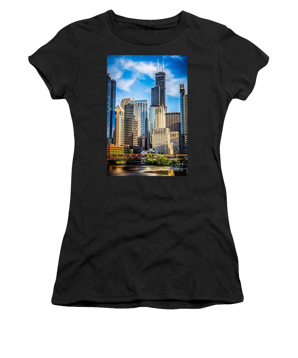 America Women's T-Shirt featuring the photograph Chicago High Resolution Picture by Paul Velgos