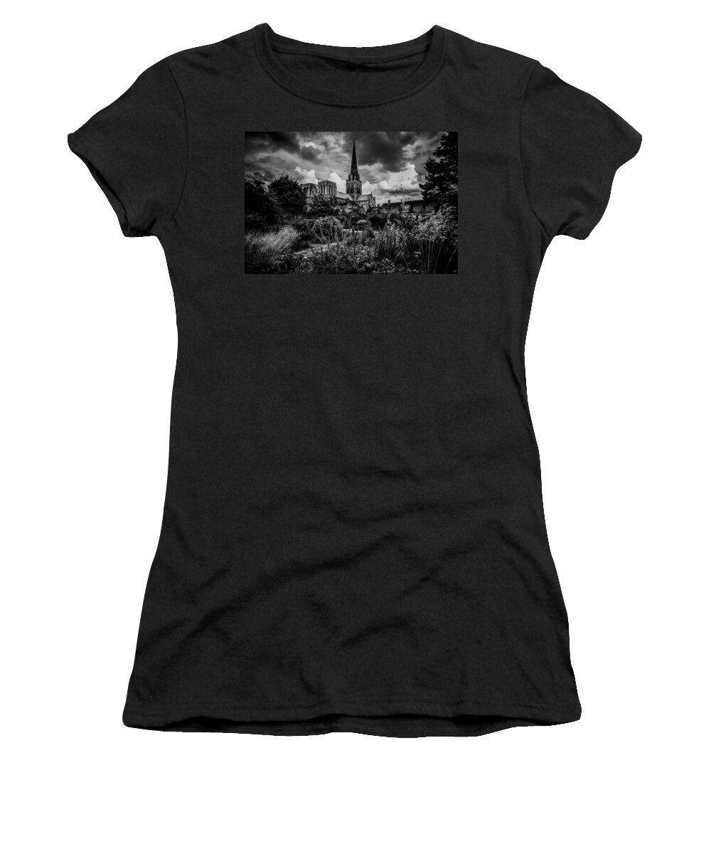 Chichester Women's T-Shirt featuring the photograph Chichester Cathedral and Garden by Chris Lord