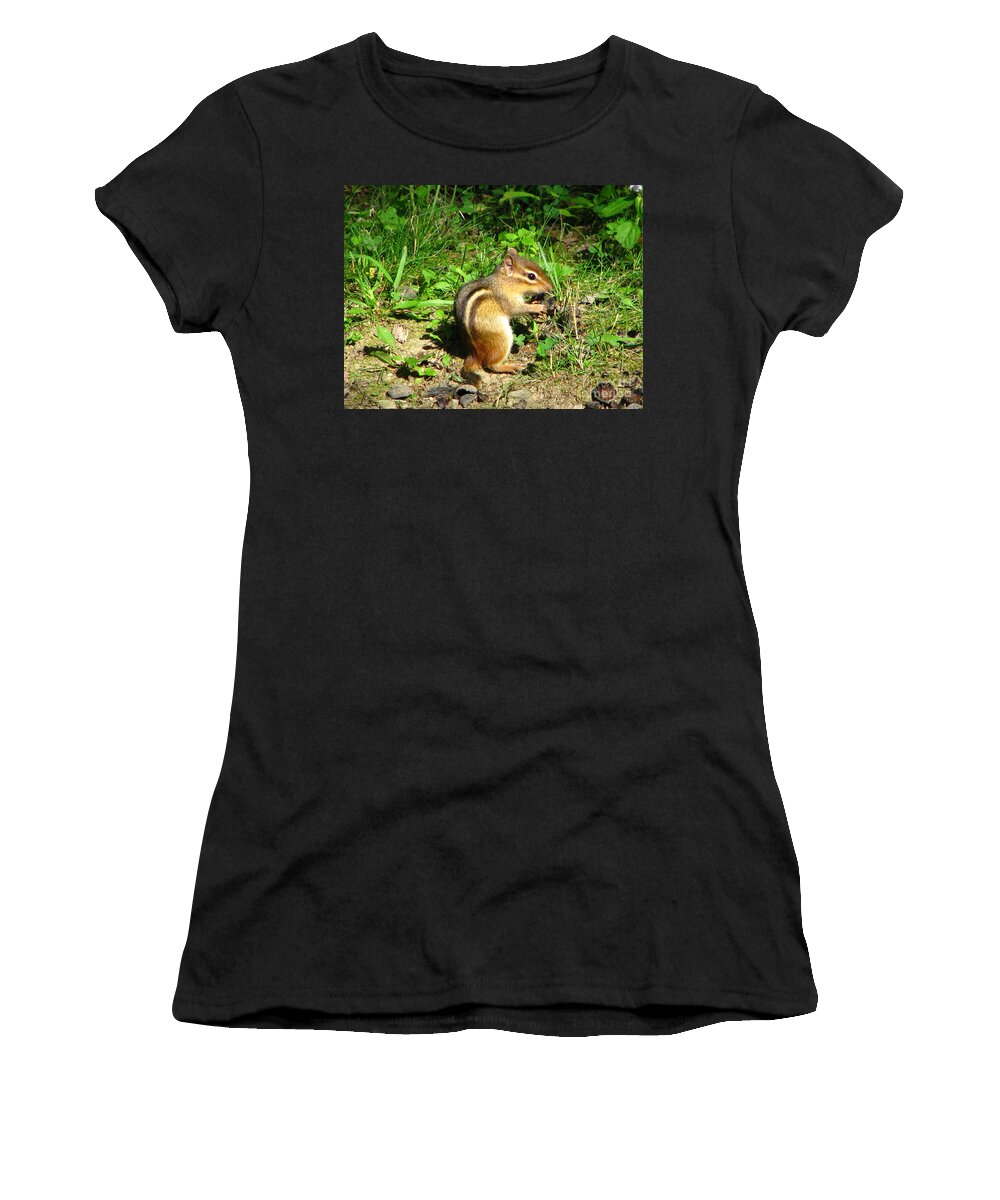Chipmunk Women's T-Shirt featuring the photograph Chippy by Michael Krek