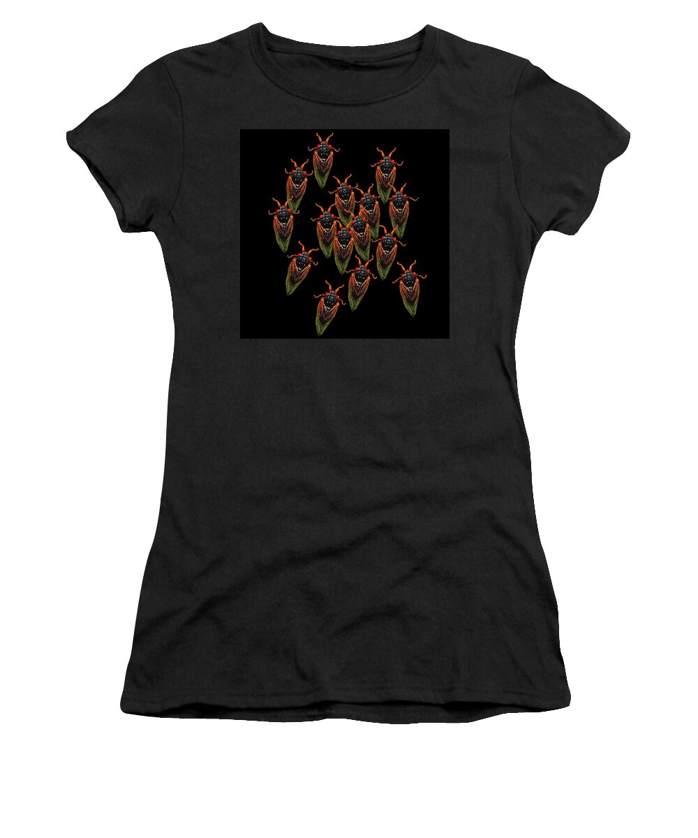 Cicadas Women's T-Shirt featuring the digital art Cicadas by R Allen Swezey