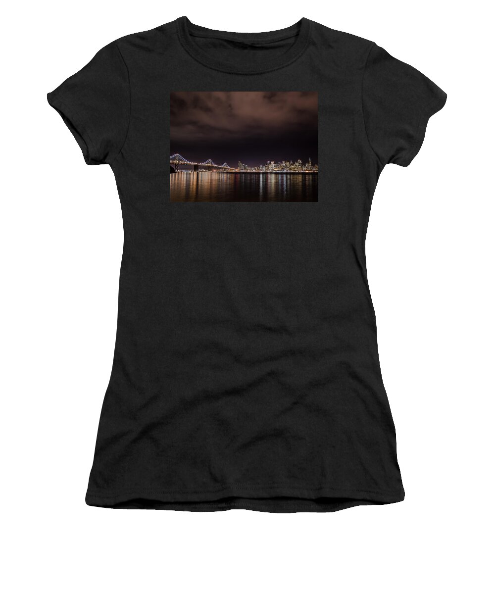 Bay Bridge Women's T-Shirt featuring the photograph City by the Bay by Linda Villers