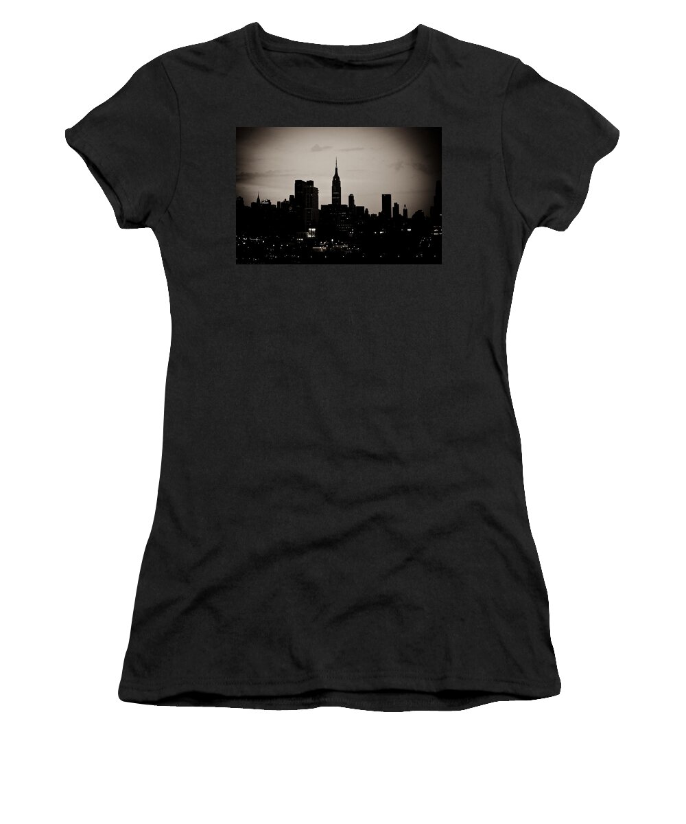 New York City Photography Women's T-Shirt featuring the photograph City Silhouette by Sara Frank