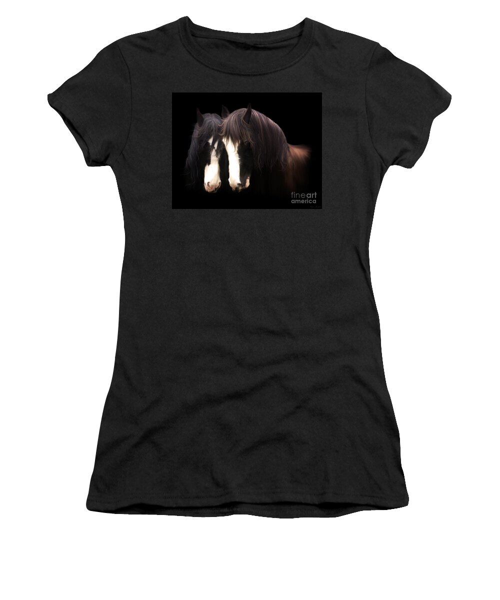 Clydesdales Women's T-Shirt featuring the digital art Clydesdales by Lynn Jackson