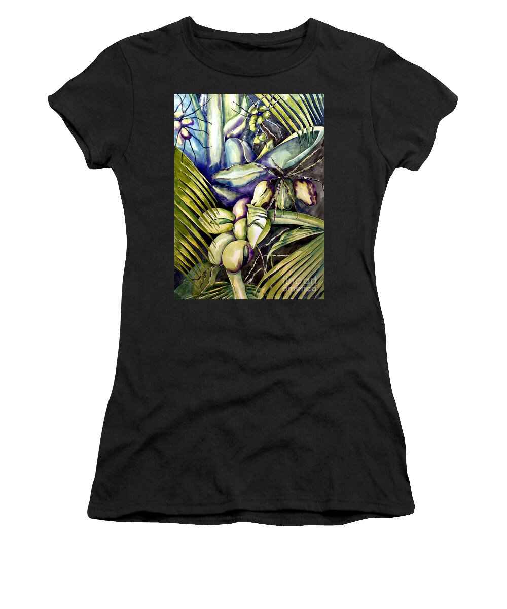 Coconuts Women's T-Shirt featuring the painting Coconuts by Kandyce Waltensperger