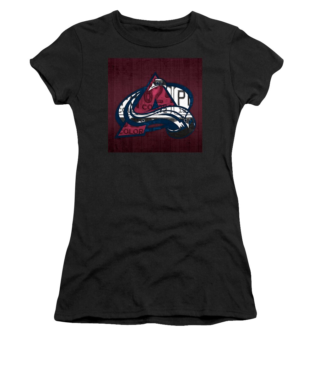 Colorado Avalanche Hockey Team Retro Logo Vintage Recycled Colorado License  Plate Art Women's T-Shirt by Design Turnpike - Pixels