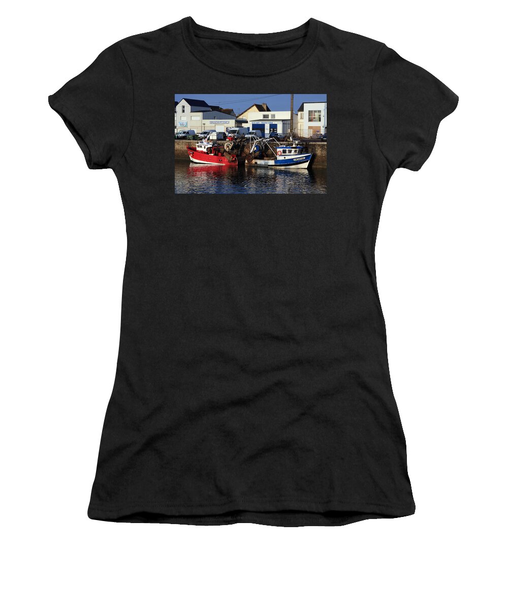 Boat Women's T-Shirt featuring the photograph Colorful Fishing Boats by Aidan Moran