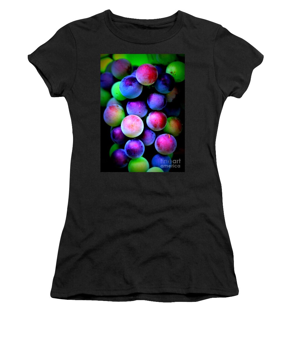 Grapes Women's T-Shirt featuring the photograph Colorful Grapes - Digital Art by Carol Groenen