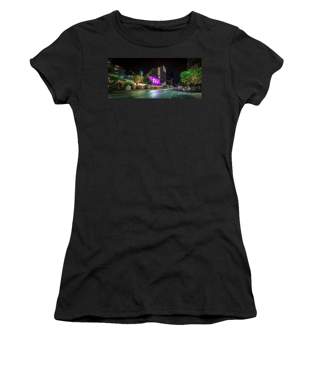 Austin Women's T-Shirt featuring the photograph Congress Street in Downtown Austin by David Morefield