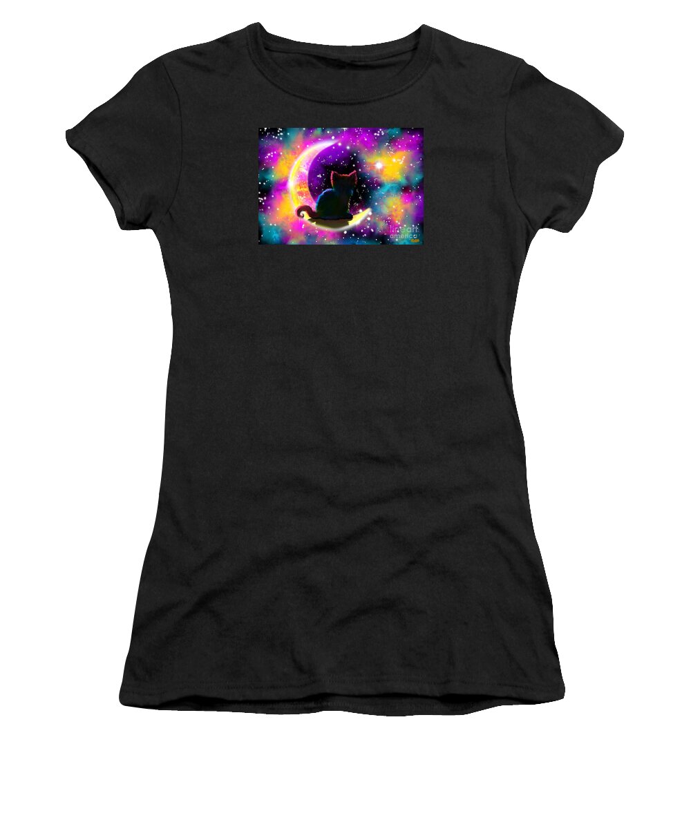 Cat Art Women's T-Shirt featuring the digital art Cosmic Cat by Nick Gustafson