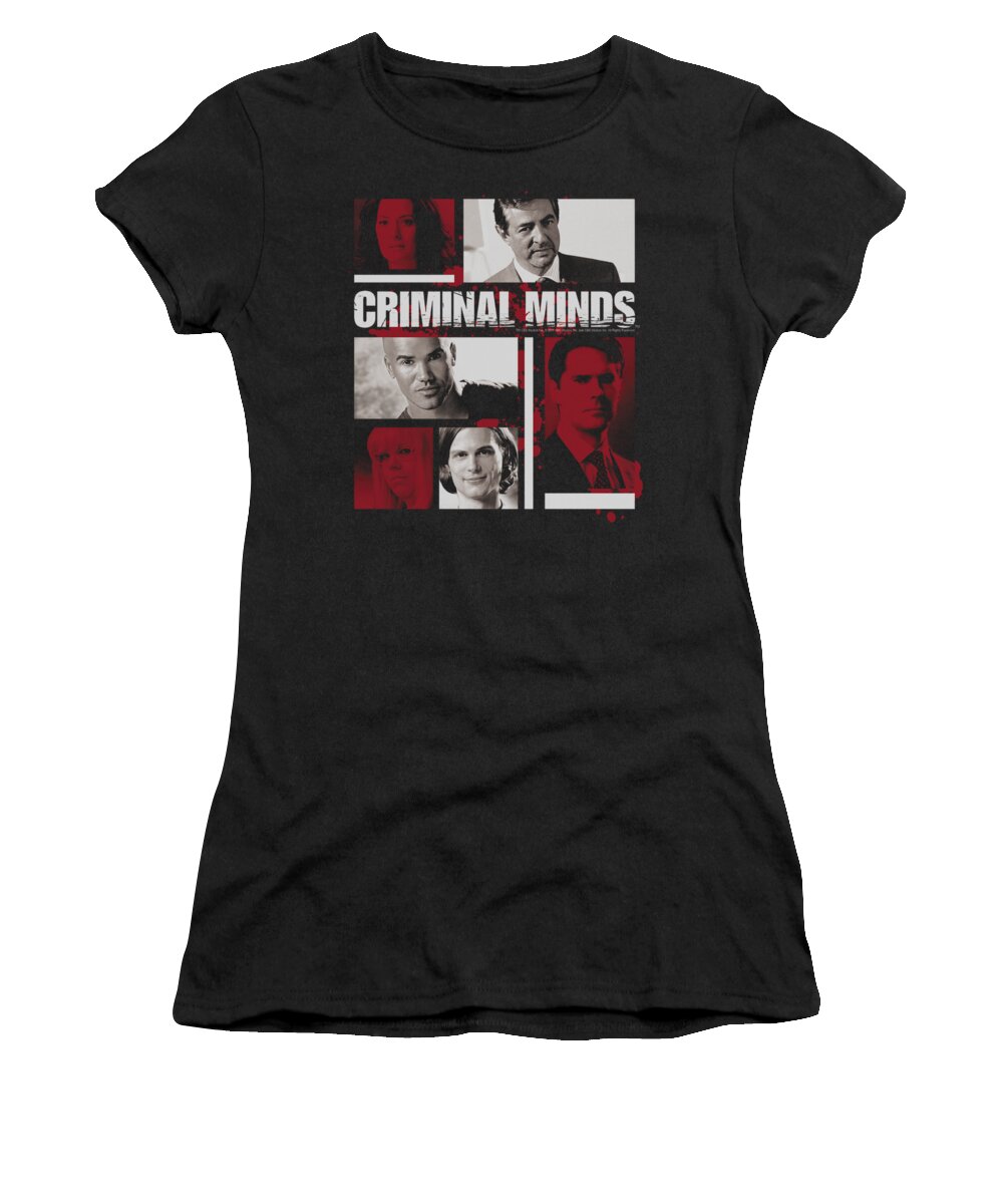 Criminal Minds Women's T-Shirt featuring the digital art Criminal Minds - Character Boxes by Brand A