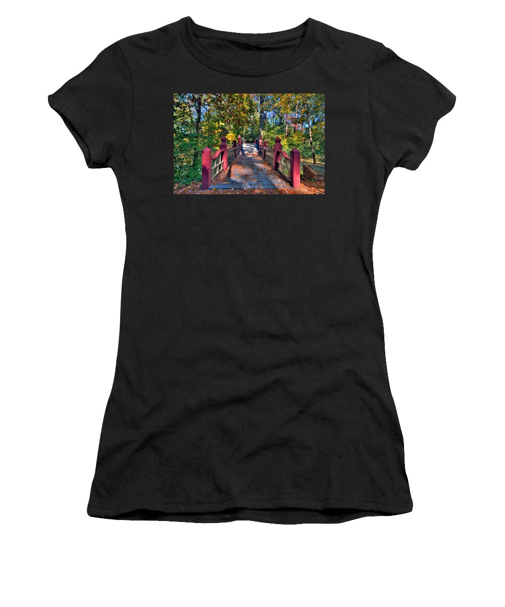 William & Mary Women's T-Shirt featuring the photograph Crossing the Crim Dell Bridge by Jerry Gammon