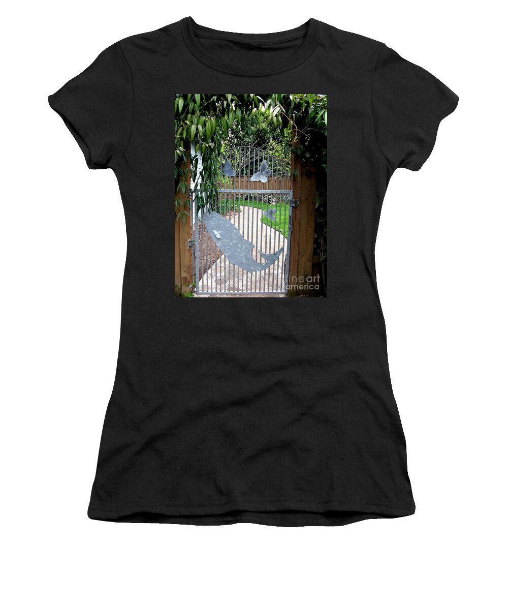 Butterfly Women's T-Shirt featuring the photograph Custom Gate Portland Oregon by Mars Besso