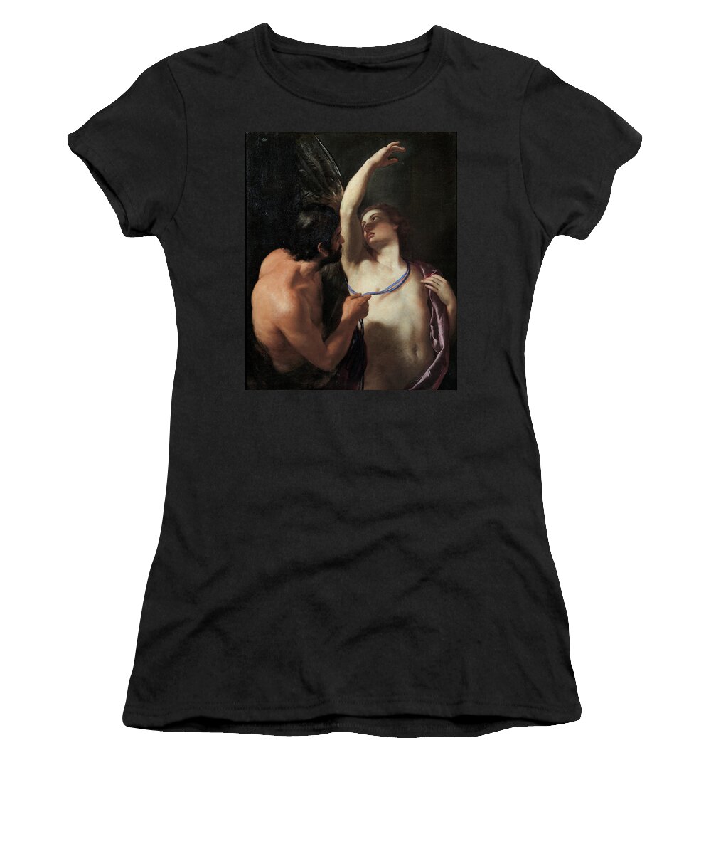 Andrea Sacchi Women's T-Shirt featuring the painting Daedalus and Icarus by Andrea Sacchi