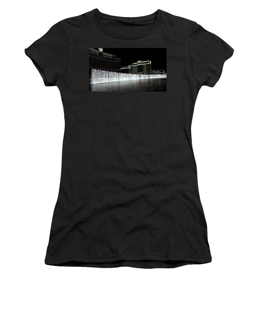 Dancing Women's T-Shirt featuring the photograph Dancing Fountains by Marisela Mungia