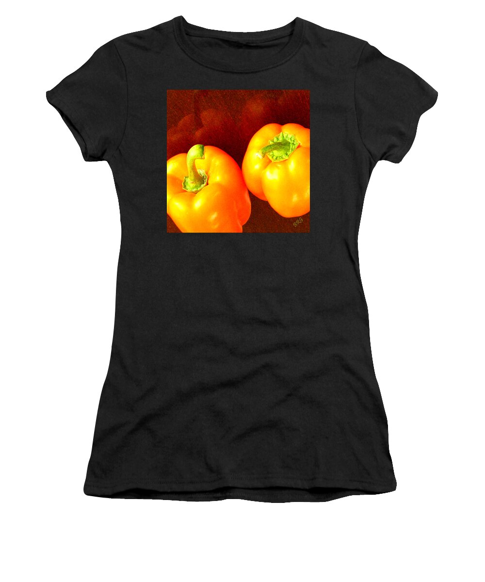 Vegetable Women's T-Shirt featuring the photograph Dancing Peppers by Ben and Raisa Gertsberg