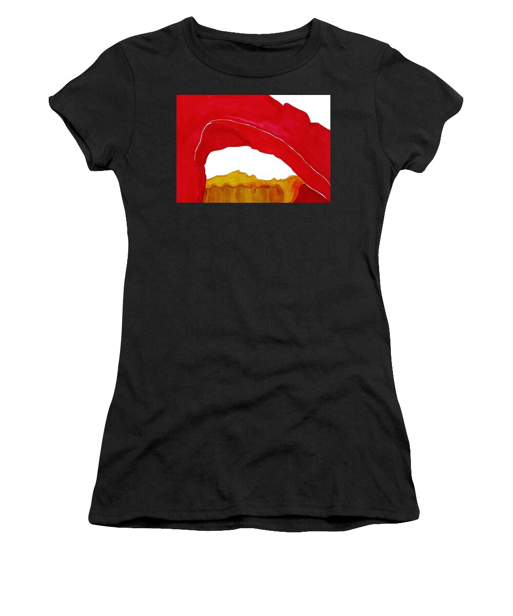 Desert Arch Women's T-Shirt featuring the painting Desert Arch original painting SOLD by Sol Luckman