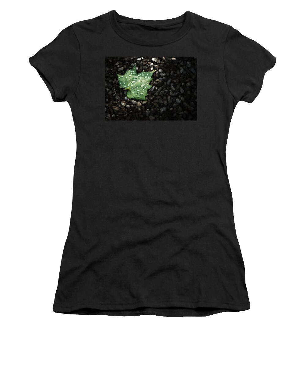 Leaf Women's T-Shirt featuring the photograph Dew on Leaf by Scott Norris
