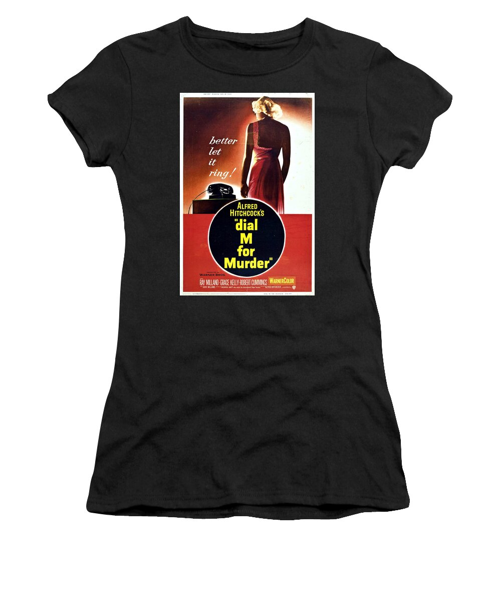 Movie Poster Women's T-Shirt featuring the photograph Dial M for Murder - 1954 by Georgia Clare